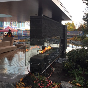 Custom Outdoor Linear Fireplace