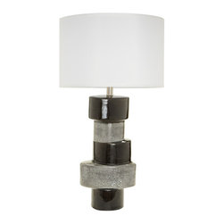 Stacked Ovals, grey & Black - Table Lamps