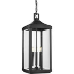 Progress Lighting - Gibbes Street Collection 3-Light Hanging Lantern - Incorporate a flawless lighting experience that fills your home with an understated elegance and rustic charm with this hanging lantern. This farmhouse-inspired masterpiece cradles clear beveled glass panes just right for offering a warm, welcoming glow to your friends and family. A traditional lantern frame with a beautiful black finish houses the light bases in this timeless design.