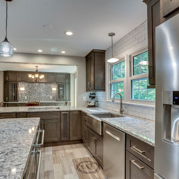 Transitional Style Grey Kitchen Design by Reico Kitchen & Bath