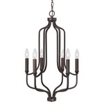 HomePlace - HomePlace 439261BZ Reeves - 6 Light Pendant - Clean lines and soft curved silhouette in this colReeves 6 Light Penda Brushed Nickel *UL Approved: YES Energy Star Qualified: n/a ADA Certified: n/a  *Number of Lights: 6-*Wattage:60w Incandescent bulb(s) *Bulb Included:No *Bulb Type:E12 Candelabra Base *Finish Type:Bronze