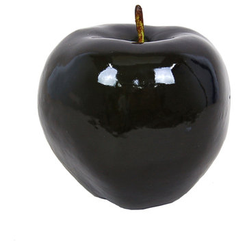 6" Shiny Large Centerpiece Apple,Black
