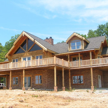 Exterior Log Siding with Stain colors
