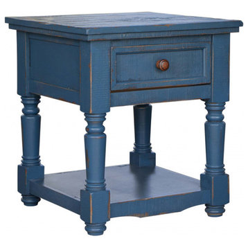 Stonegate Solid Wood End table - Blue