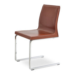 POLO FLAT-LITHG BROWN BONED LEATHER - Dining Chairs