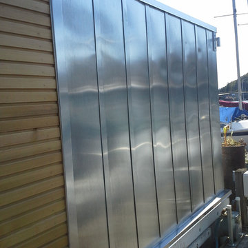 Zinc siding on house boat, Lake Union, Seattle