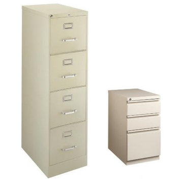 Set of 2 Value Pack 4 and 3 Drawer Mobile Filing Cabinet