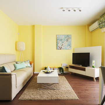 Alegría y color en una primera vivienda