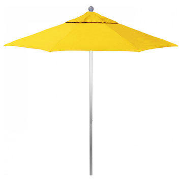 7.5' Patio Umbrella Silver Pole Fiberglass Ribs Push Lift Pacific Premium, Dandelion