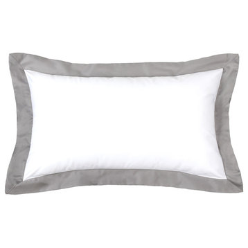 Light Gray Flange Sham Pillow Cover, 12"x20"