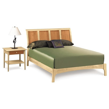 Copeland Sarah 45In Sleigh Bed With Low Footboard, Cherry/Maple, Twin
