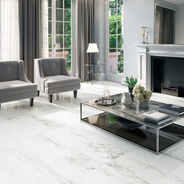 Tru Marmi Arabescato Porcelain Tiles 24x48 Living Room