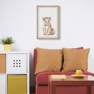 "Cute Little Cub" Framed Painting Print