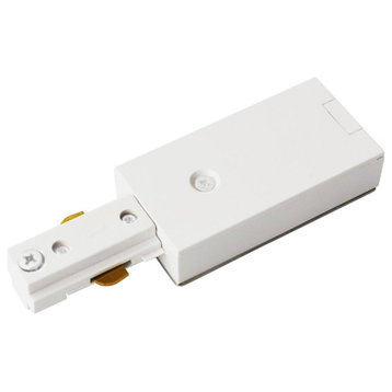 Elitco Lighting Plastic Track Section End Feed Connector in Matte White