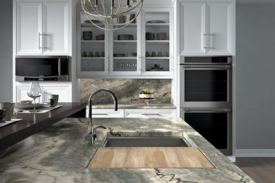Example of a minimalist kitchen design in Boston