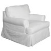 Sunset Trading Horizon Cotton Slipcovered T-Cushion Chair in White