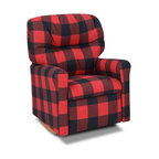 Contemporary Rocker Recliner, Buffalo Check