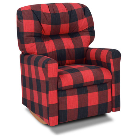 Contemporary Rocker Recliner, Buffalo Check