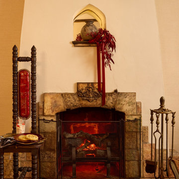 Old-World Fireplace Warm with Character