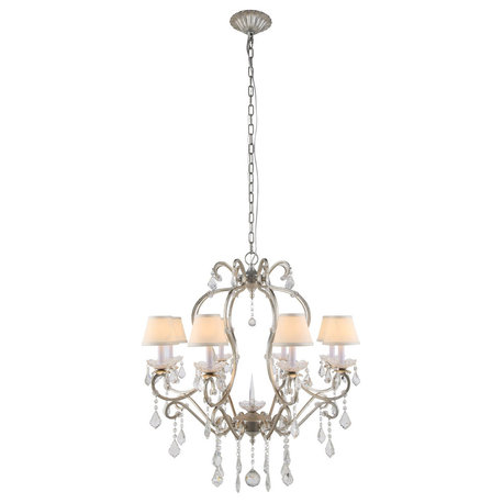 Diana 8-Light Chandelier, Vintage Silver Leaf