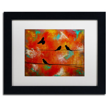 'Birds of Flight' Matted Framed Canvas Art by Nicole Dietz