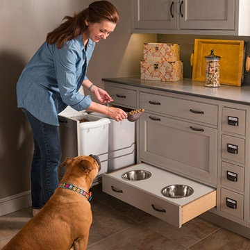 Pet Food Storage and Hidden Bowls