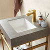 Funes Bath Vanity without Mirror, Brushed Gold Support, 24'', Grey Stone Top