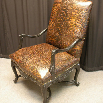 Leather Animal Skin Arm Chair