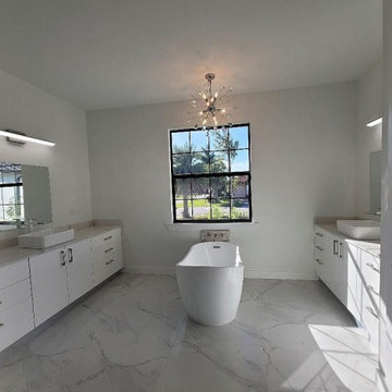 Neutral, Modern Bathroom Remodel in Milpitas, CA