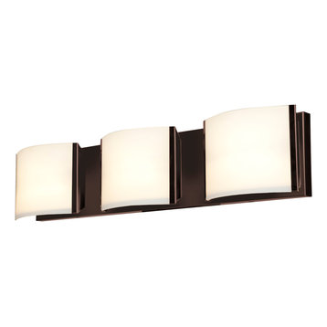 Nitro2 3-Light Dimmable LED Vanity, Bronze With Opal Glass Shade, 26