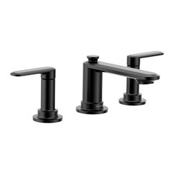 Greenfield Matte Black Two-Handle Low Arc Bathroom Faucet - Bathroom Sink Faucets