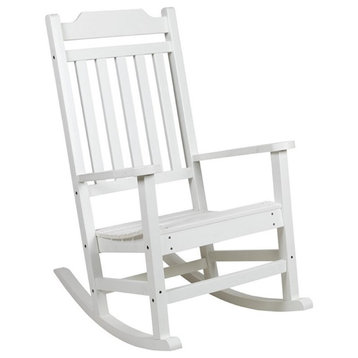 Flash Furniture Winston All-Weather Poly Resin Rocking Chair in White