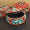 Rossini Global Rustic Coral Turquoise Decorative Boxes - Set of 3