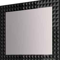 Diamond 39"1/4 bathroom mirror. Black. - Bathroom Mirrors
