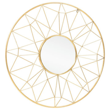 Hana Gold Round Mirror
