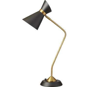 Dainolite 1-Light Table Lamp, Black Shades