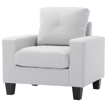 Newbury Faux Leather Club Chair, White