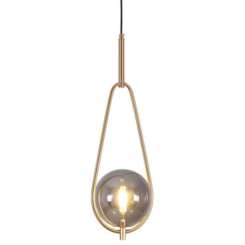 MIRODEMI® Lieuche | Nordic Pendant Lamp with Water Drop Ball, Smoky Gray, Cool Light