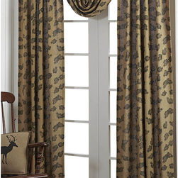 Pine Cone Panel Printed Burlap Bedroom Curtains, Set of 2 - Curtains