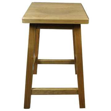 Mission Wooden Bar Stool, Solid Cherry Wood, Natural Stain, 24"