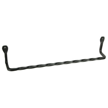 Hand Forged Wrought Iron Wall Mounted Towel Holder Primitive Decor 17 inch