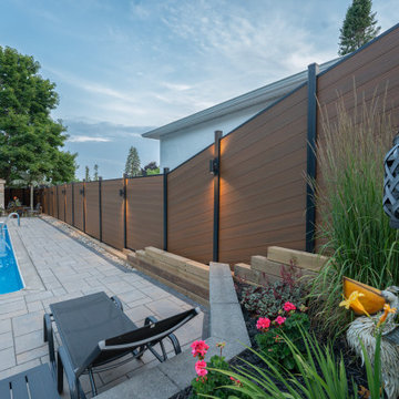 Modern Composite Privacy Fence with Integrated Lighting
