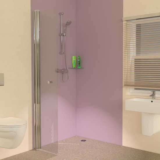 Unishower - UniLine 490 Hinged Wet Room Shower Glass Panel - Shower Panels And Columns
