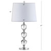 Cole 27" Crystal Table Lamp, Chrome