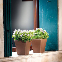 Italian Moka Square Garden Pottery - Outdoor Pots And Planters
