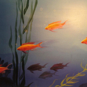 Under the Sea Coral Reef Mural in Teen's bedroom
