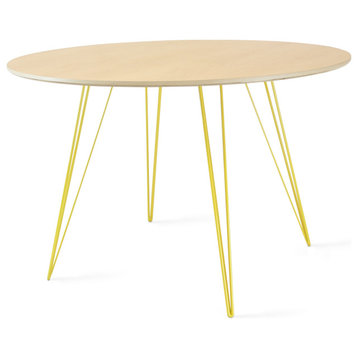 Williams Round Dining Table - Yellow, Large, Maple