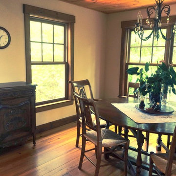 Mountain Dining Room with French Country Cabinet