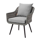 Modern Outdoor Lounge Chair Armchair, Rattan Wicker Aluminum Metal, Gray