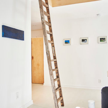 Ladder to attic storage area
